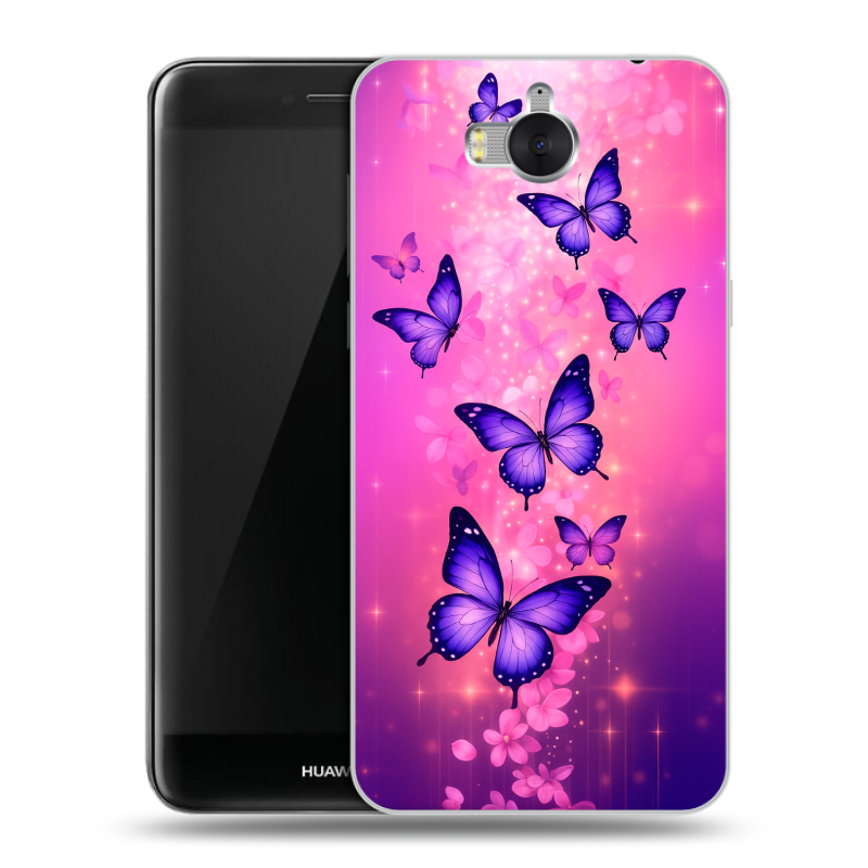 Пластиковый чехол на Huawei Y5 (2017) с принтом Бабочки Пластиковый чехол на Huawei Y5 (2017) с принтом Бабочки