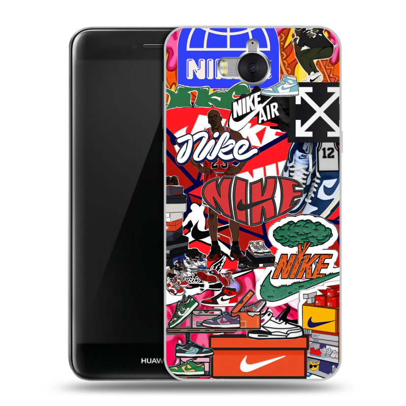 Силиконовый чехол на Huawei Y5 (2017) с принтом Найк Nike яркий Силиконовый чехол на Huawei Y5 (2017) с принтом Найк Nike яркий
