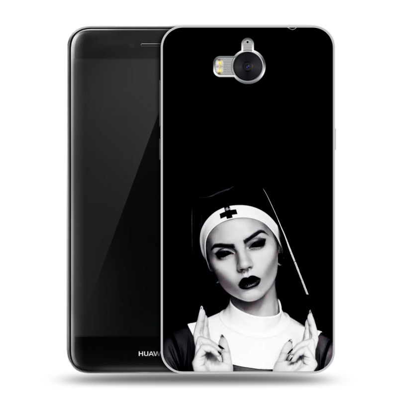 Силиконовый чехол на Huawei Y5 (2017) с принтом монашка Силиконовый чехол на Huawei Y5 (2017) с принтом монашка