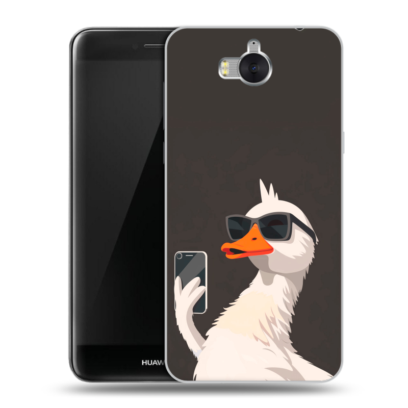 Пластиковый чехол на Huawei Y5 (2017) с принтом утка в очках Пластиковый чехол на Huawei Y5 (2017) с принтом утка в очках