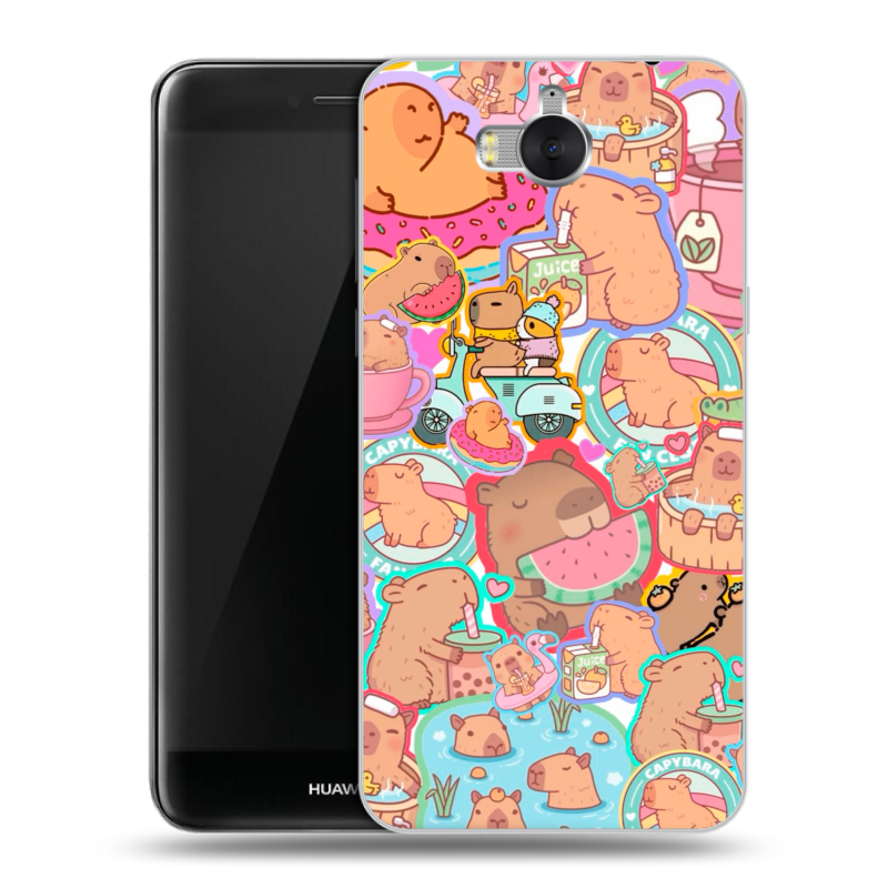 Силиконовый чехол на Huawei Y5 (2017) с принтом капибары Силиконовый чехол на Huawei Y5 (2017) с принтом капибары