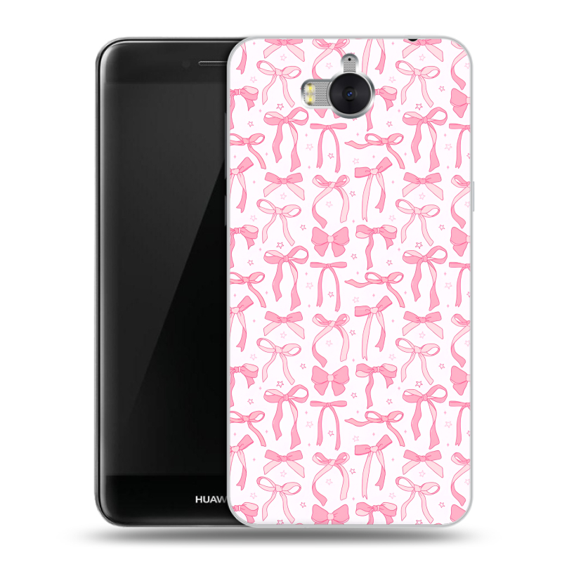 Силиконовый чехол на Huawei Y5 (2017) с принтом Розовые бантики Силиконовый чехол на Huawei Y5 (2017) с принтом Розовые бантики
