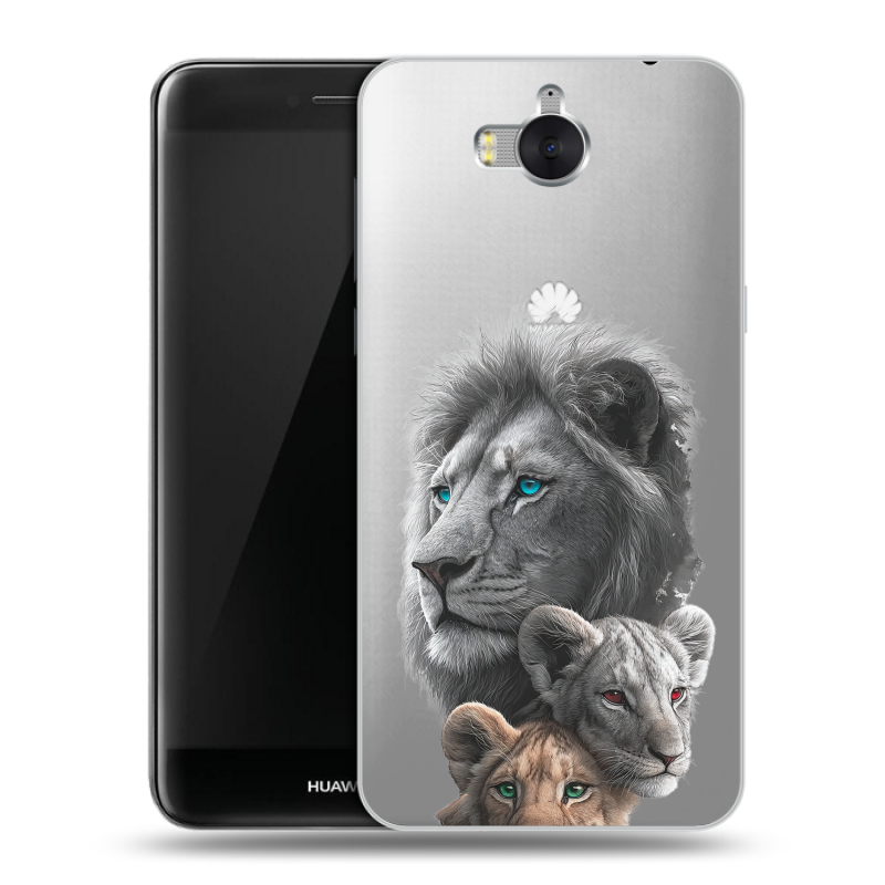 Пластиковый чехол на Huawei Y5 (2017) с принтом Львы Пластиковый чехол на Huawei Y5 (2017) с принтом Львы