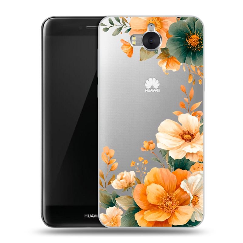 Силиконовый чехол на Huawei Y5 (2017) с принтом Цветы принт Силиконовый чехол на Huawei Y5 (2017) с принтом Цветы принт
