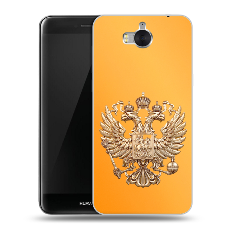 Пластиковый чехол на Huawei Y5 (2017) с принтом Герб Флаг России Пластиковый чехол на Huawei Y5 (2017) с принтом Герб Флаг России