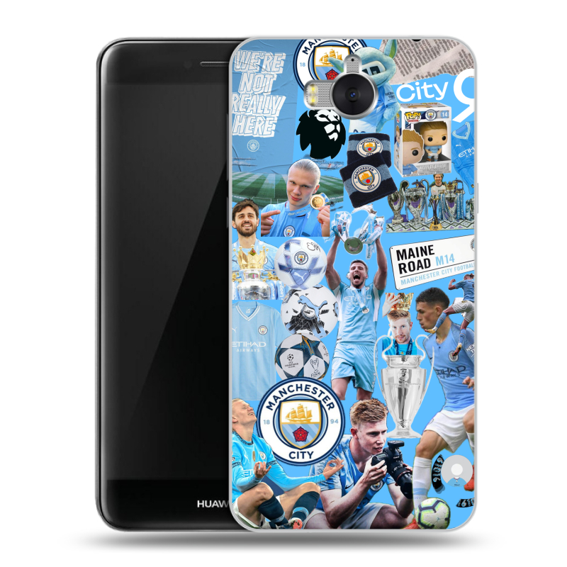 Силиконовый чехол на Huawei Y5 (2017) с принтом Man City Манчестер Сити Силиконовый чехол на Huawei Y5 (2017) с принтом Man City Манчестер Сити