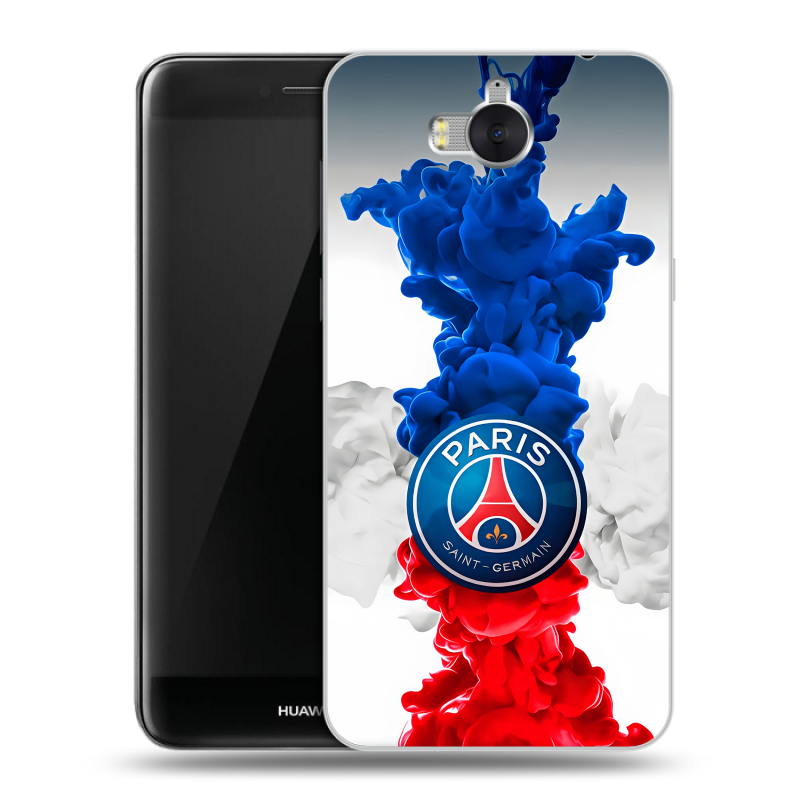 Силиконовый чехол на Huawei Y5 (2017) с принтом PSG ПСЖ Силиконовый чехол на Huawei Y5 (2017) с принтом PSG ПСЖ