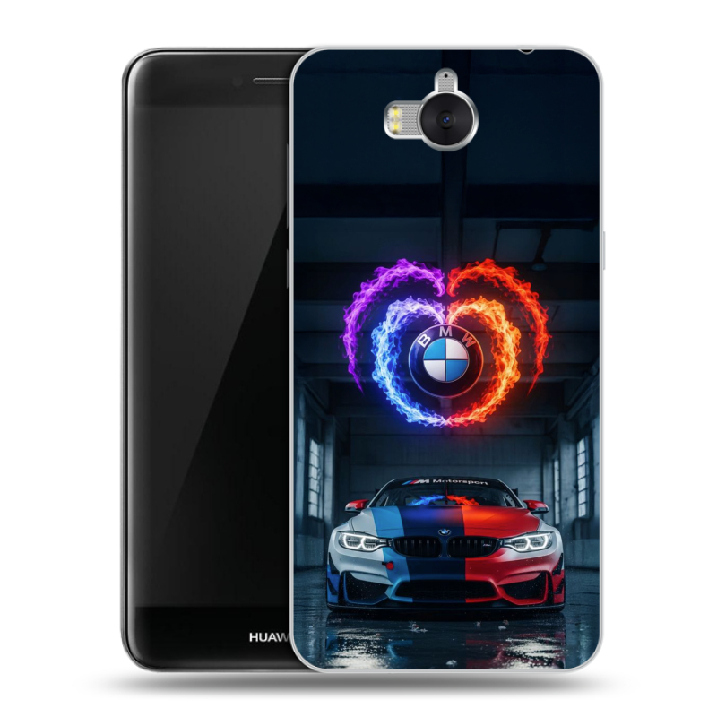 Пластиковый чехол на Huawei Y5 (2017) с принтом BMW БМВ Пластиковый чехол на Huawei Y5 (2017) с принтом BMW БМВ