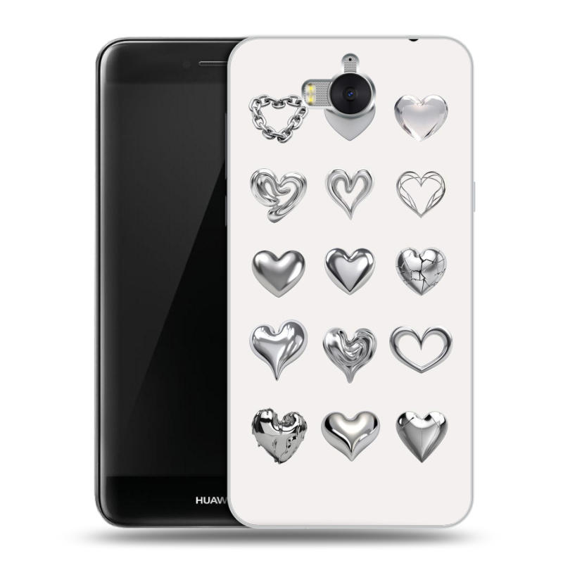 Силиконовый чехол на Huawei Y5 (2017) с принтом Y2K сердечки Силиконовый чехол на Huawei Y5 (2017) с принтом Y2K сердечки