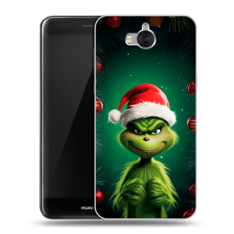 Силиконовый чехол на Huawei Y5 (2017) с принтом Гринч Новый год Рождество Силиконовый чехол на Huawei Y5 (2017) с принтом Гринч Новый год Рождество