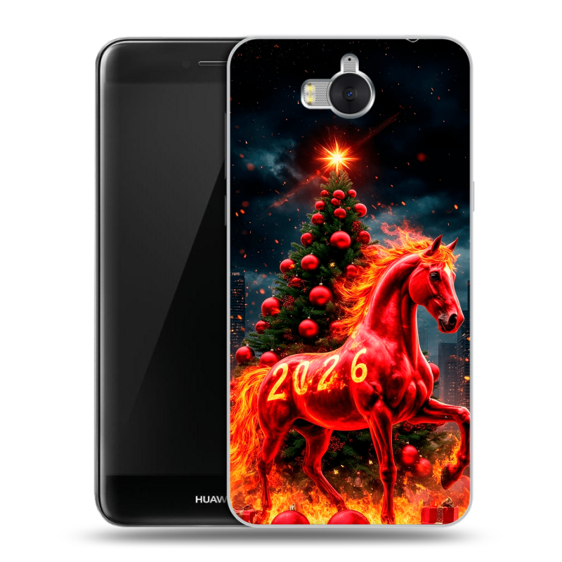 Силиконовый чехол на Huawei Y5 (2017) с принтом Новый год Силиконовый чехол на Huawei Y5 (2017) с принтом Новый год