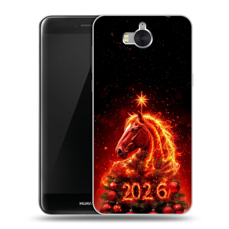 Пластиковый чехол на Huawei Y5 (2017) с принтом Новый год Пластиковый чехол на Huawei Y5 (2017) с принтом Новый год