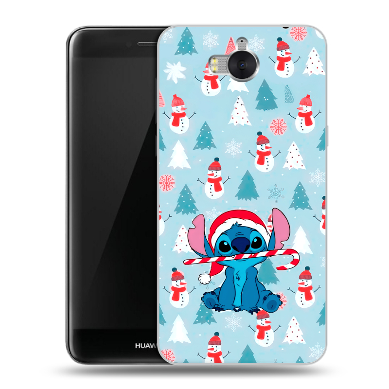 Пластиковый чехол на Huawei Y5 (2017) с принтом Стич Новый год Пластиковый чехол на Huawei Y5 (2017) с принтом Стич Новый год