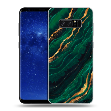 Силиконовый чехол на Samsung Galaxy Note 8 с принтом Мрамор зеленое золото Силиконовый чехол на Samsung Galaxy Note 8 с принтом Мрамор зеленое золото