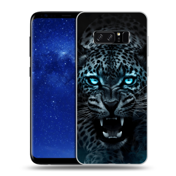 Силиконовый чехол на Samsung Galaxy Note 8 с принтом Темный леопард Силиконовый чехол на Samsung Galaxy Note 8 с принтом Темный леопард