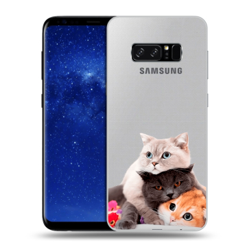 Силиконовый чехол на Samsung Galaxy Note 8 с принтом Кошки Силиконовый чехол на Samsung Galaxy Note 8 с принтом Кошки