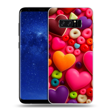 Силиконовый чехол на Samsung Galaxy Note 8 с принтом Сердечки Силиконовый чехол на Samsung Galaxy Note 8 с принтом Сердечки