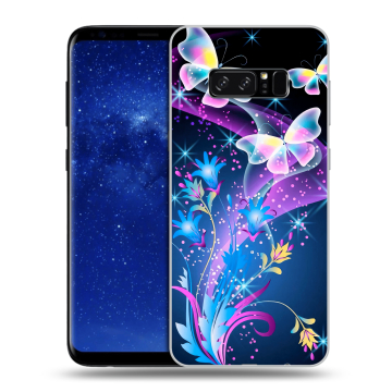 Силиконовый чехол на Samsung Galaxy Note 8 с принтом Бабочки