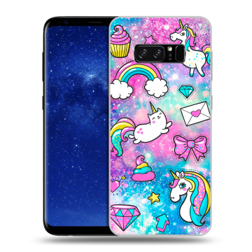 Силиконовый чехол на Samsung Galaxy Note 8 с принтом Единороги Силиконовый чехол на Samsung Galaxy Note 8 с принтом Единороги
