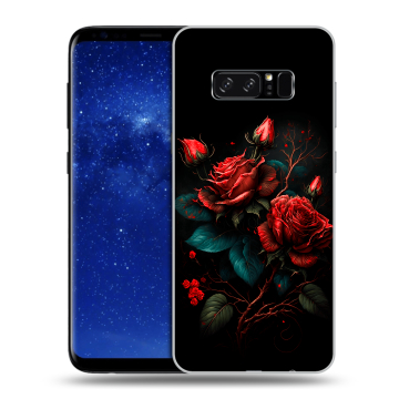 Силиконовый чехол на Samsung Galaxy Note 8 с принтом Розы красные