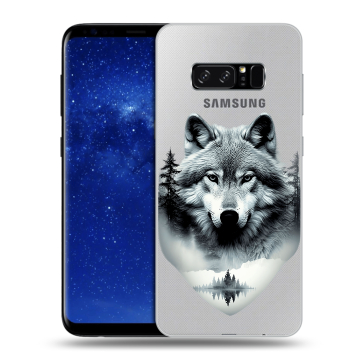 Силиконовый чехол на Samsung Galaxy Note 8 с принтом Волк в лесу Силиконовый чехол на Samsung Galaxy Note 8 с принтом Волк в лесу