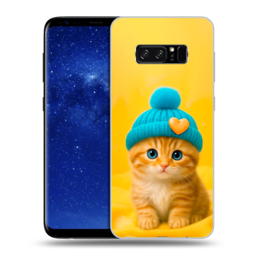 Силиконовый чехол на Samsung Galaxy Note 8 с принтом Котенок в шапке Силиконовый чехол на Samsung Galaxy Note 8 с принтом Котенок в шапке