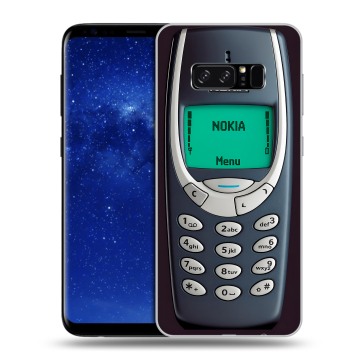 Силиконовый чехол на Samsung Galaxy Note 8 с принтом Старый телефон