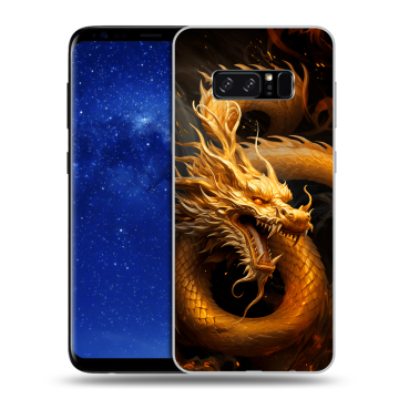 Силиконовый чехол на Samsung Galaxy Note 8 с принтом Золотой дракон