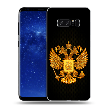 Силиконовый чехол на Samsung Galaxy Note 8 с принтом Герб России желтый