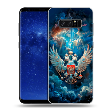 Силиконовый чехол на Samsung Galaxy Note 8 с принтом Герб флаг России Силиконовый чехол на Samsung Galaxy Note 8 с принтом Герб флаг России