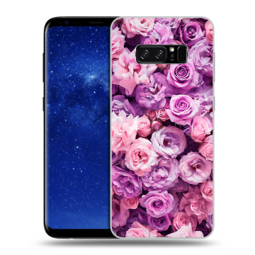 Силиконовый чехол на Samsung Galaxy Note 8 с принтом лавандовые розы Силиконовый чехол на Samsung Galaxy Note 8 с принтом лавандовые розы