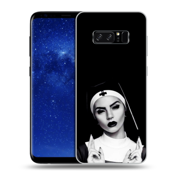 Силиконовый чехол на Samsung Galaxy Note 8 с принтом монашка Силиконовый чехол на Samsung Galaxy Note 8 с принтом монашка