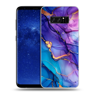 Силиконовый чехол на Samsung Galaxy Note 8 с принтом синий мрамор Силиконовый чехол на Samsung Galaxy Note 8 с принтом синий мрамор