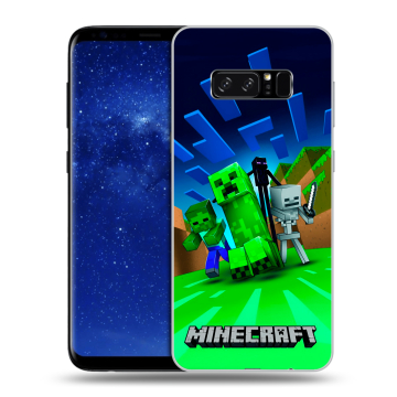 Силиконовый чехол на Samsung Galaxy Note 8 с принтом Майнкрафт