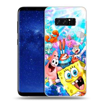 Силиконовый чехол на Samsung Galaxy Note 8 с принтом спанчбоб спанч боб