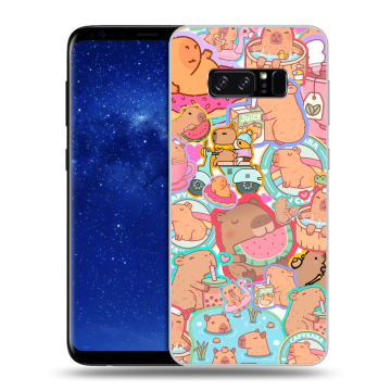 Силиконовый чехол на Samsung Galaxy Note 8 с принтом капибары Силиконовый чехол на Samsung Galaxy Note 8 с принтом капибары