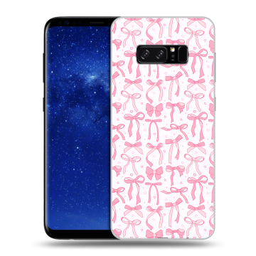 Силиконовый чехол на Samsung Galaxy Note 8 с принтом Розовые бантики Силиконовый чехол на Samsung Galaxy Note 8 с принтом Розовые бантики