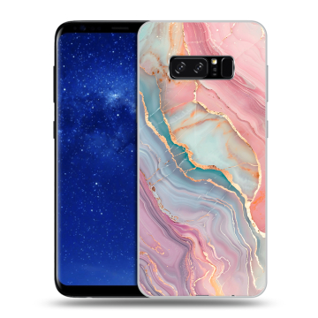 Силиконовый чехол на Samsung Galaxy Note 8 с принтом розовый мрамор