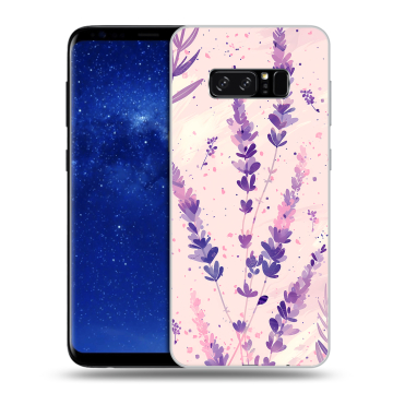 Силиконовый чехол на Samsung Galaxy Note 8 с принтом цветы лаванда