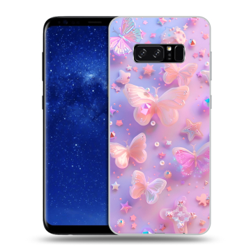 Силиконовый чехол на Samsung Galaxy Note 8 с принтом Бабочки Силиконовый чехол на Samsung Galaxy Note 8 с принтом Бабочки
