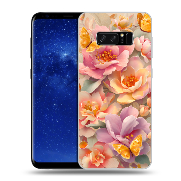 Силиконовый чехол на Samsung Galaxy Note 8 с принтом Цветы и бабочки Силиконовый чехол на Samsung Galaxy Note 8 с принтом Цветы и бабочки
