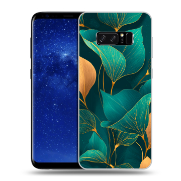 Силиконовый чехол на Samsung Galaxy Note 8 с принтом Листья и золото Силиконовый чехол на Samsung Galaxy Note 8 с принтом Листья и золото
