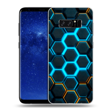 Силиконовый чехол на Samsung Galaxy Note 8 с принтом Неоновые соты Силиконовый чехол на Samsung Galaxy Note 8 с принтом Неоновые соты