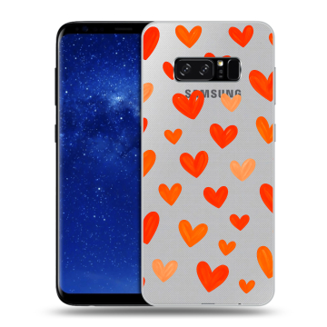 Силиконовый чехол на Samsung Galaxy Note 8 с принтом Сердечки Силиконовый чехол на Samsung Galaxy Note 8 с принтом Сердечки
