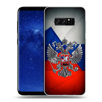 Силиконовый чехол на Samsung Galaxy Note 8 с принтом Флаг России