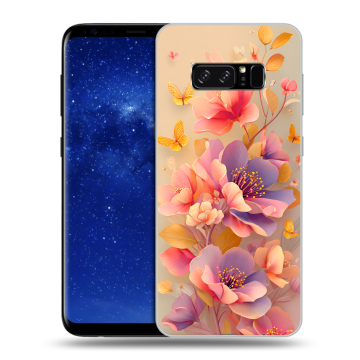 Силиконовый чехол на Samsung Galaxy Note 8 с принтом Цветы и бабочки Силиконовый чехол на Samsung Galaxy Note 8 с принтом Цветы и бабочки
