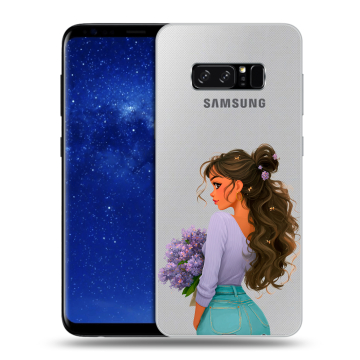 Силиконовый чехол на Samsung Galaxy Note 8 с принтом девушка цветы Силиконовый чехол на Samsung Galaxy Note 8 с принтом девушка цветы