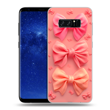 Силиконовый чехол на Samsung Galaxy Note 8 с принтом Розовые бантики Силиконовый чехол на Samsung Galaxy Note 8 с принтом Розовые бантики