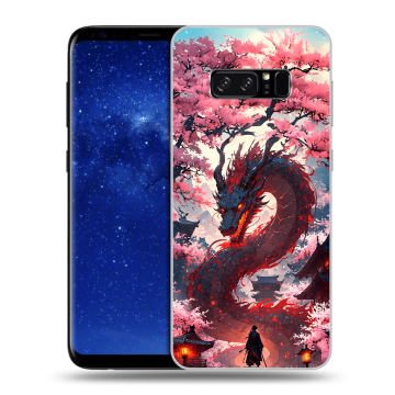 Силиконовый чехол на Samsung Galaxy Note 8 с принтом Дракон Японский