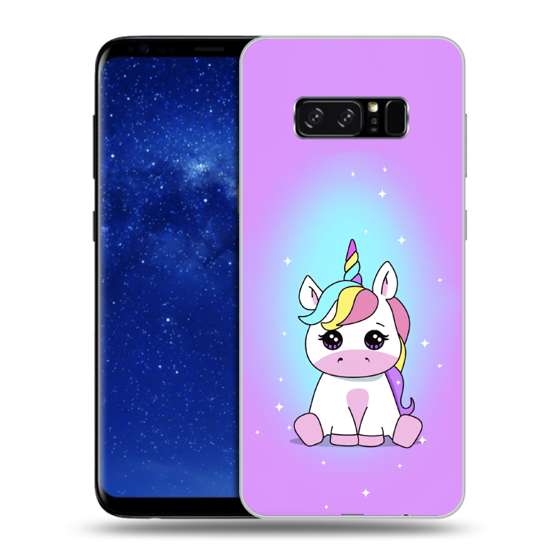 Силиконовый противоударный чехол на Samsung Galaxy Note 8 с принтом Единорог Силиконовый противоударный чехол на Samsung Galaxy Note 8 с принтом Единорог